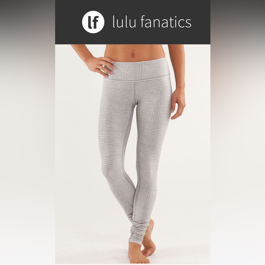 Lululemon Wunder Under Pant *Organic* Glen Check Polar Cream Silver Slate